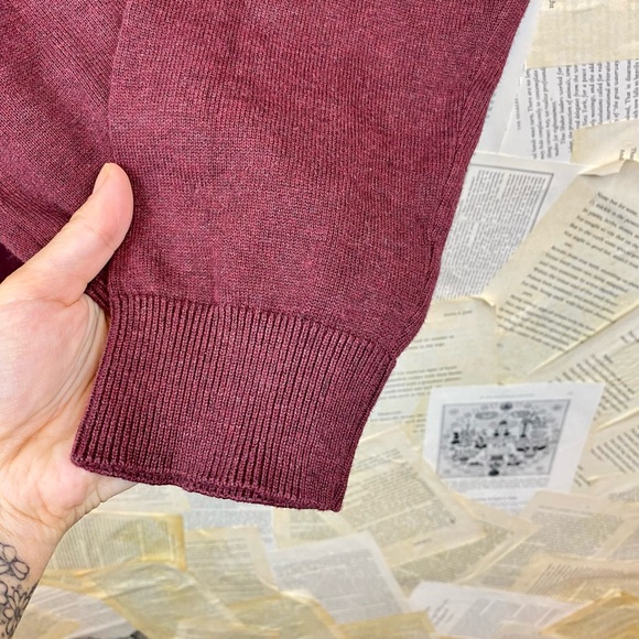 NWT Red Waffle Knit Sweater Flannel top Red/Burgundy Size XXL Or 44 - Picture 7 of 10